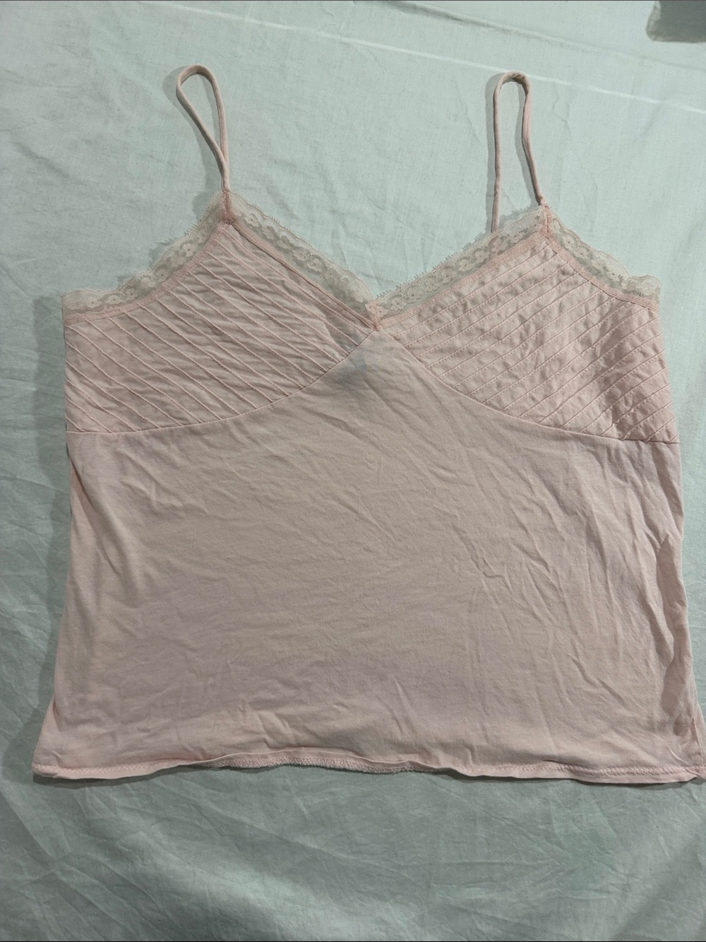 Gap Light Pink Lace-Trim Cami Top